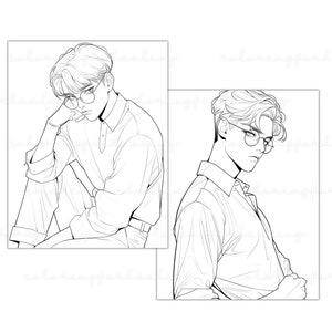 MBTI gift idea Kpop lover Xmas gift introvert ISTJ birthday K-pop coloring pages book Kpop boy fashion printable coloring page BTS Army girl digital download MBTI personality K-pop fashion coloring book ISTJ gift old school uniforms K-pop fan gift