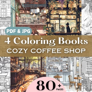 Grayscale Coloring Pages Bundle Coffee Lovers Birthday Gift Coffee Coloring Pages Coffee Coloring Book Printable Coffee Art Cat Coloring