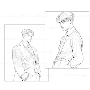 MBTI gift idea Kpop lover Xmas gift introvert ISTJ birthday K-pop coloring pages book Kpop boy fashion printable coloring page BTS Army girl digital download MBTI personality K-pop fashion coloring book ISTJ gift old school uniforms K-pop fan gift