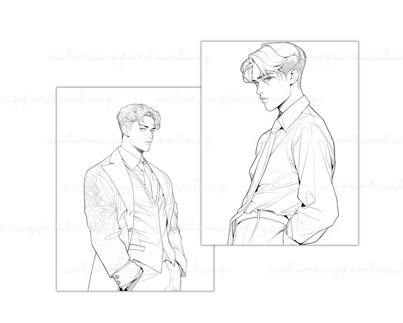 MBTI gift idea Kpop lover Xmas gift introvert ISTJ birthday K-pop coloring pages book Kpop boy fashion printable coloring page BTS Army girl digital download MBTI personality K-pop fashion coloring book ISTJ gift old school uniforms K-pop fan gift