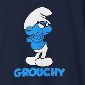 Grinig smurf-tröja, rolig t-shirt
