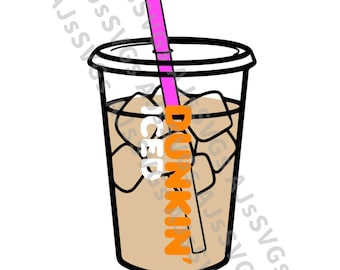 Dunkin' Inspired Iced Coffee SVG design file
