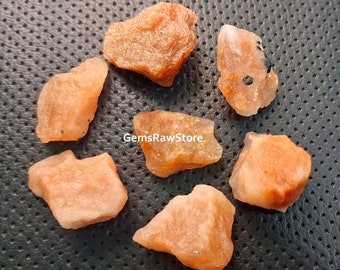 Raw Orange Sunstone: Unpolished Rough Gemstone (3 Piece Pack, 30-35 MM)
