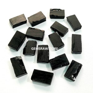 10 Piece Black Obsidian Raw 16-20 MM Size, Natural Black Obsidian Gemstone, Powerful Protection Energy Rough For Jewelry Making