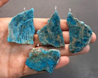 Neon Apatite Rough Slice, Natural Apatite Raw Loose Gemstone For Jewelry Making, Pendant