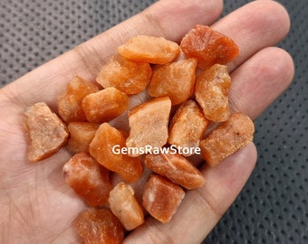 Raw Orange Sunstone: Natural Rough Gemstone Pieces (16-20 MM)