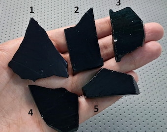 Schwarzer Onyx Rohedelstein Scheibe, schwarzes Onyx Specimen, schwarzer Onyx rau, schwarze Onyx Platte für die Schmuckherstellung, Anhänger