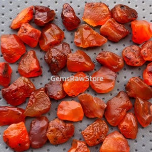 10 Piece Pack Natural Carnelian Rough, Size 14-16 MM Carnelian Loose Gemstone, Unpolished Carnelian Raw For Jewelry Making, Pendant