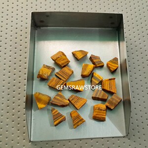 15 Piece Pack Natural Tiger Eye Raw 11-13 MM Size, Tiger Eye Rough, Healing Tiger Eye Gemstone For Jewelry Making