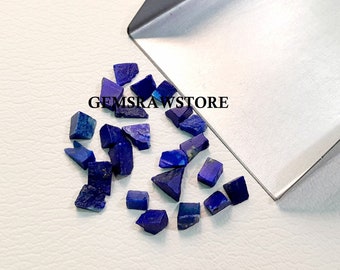 25 Piece Pack Blue Lapis Lazuli Raw 6-8 MM Size, Wisdom Raw Stone, Untreated Natural Lapis Lazuli Rough For Jewelry Making