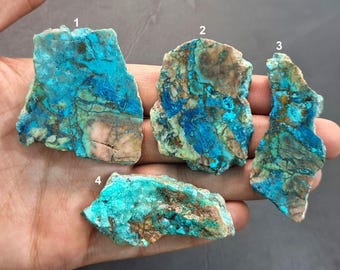 Natural Shattuckite Rough Specimen, Shattuckite Raw Slab Gemstone For Jewelry Making, Pendant