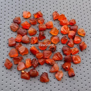 25 Piece Natural Carnelian Rough, 6-8 MM Size Natural Carnelian Gemstone, Orange Carnelian Crystals For Jewelry Making, Pendant, Ring
