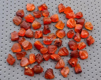 25 Natürliche Karneol Rohedelsteine: Orange Kristalle (6-8 MM)