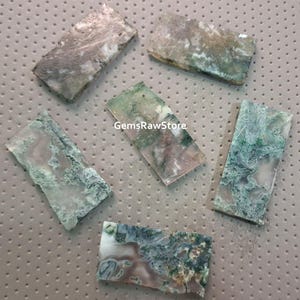 1 stuk natuurlijke mosagaatplaat 40-50 mm, onbewerkte plaat mosagaat, plaat mosagaat losse edelsteen voor het maken van sieraden, hanger