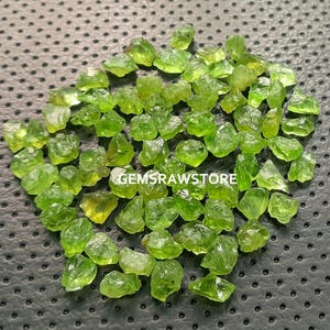 25 Piece Pack Natural Peridot Raw 9-11 MM Size, Peridot Rough Gemstone, Fairy Gardens Raw, Crafting Raw, For Jewelry Making