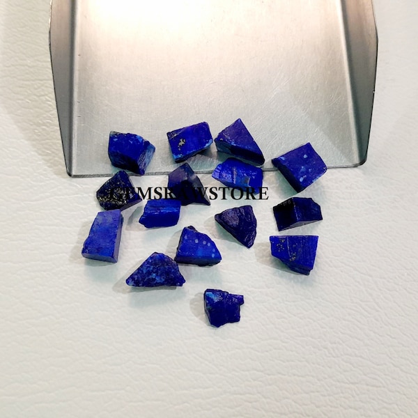 15 Piece Pack Dark Blue Lapis Lazuli Raw 11-13 MM Size, Lapis Lazuli Rough, Untreated Raw For Jewelry Making