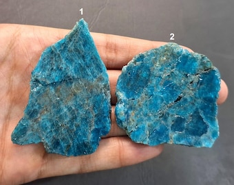 Natural Neon Apatite Rough Gemstone, Unpolished Apatite Raw Specimen For Jewelry Making, Pendant