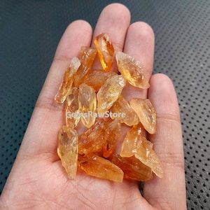 10 Piece Yellow Citrine Rough Gemstone Size 16-20 MM, Citrine Crystal Raw Loose Gemstone, For Jewelry Making