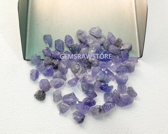 50 Piece Natural Tanzanite Raw 6-8 MM Size, Tanzanite Gemstone Rough - Untreated Violet Blue Tanzanite Rough For Jewelry Making