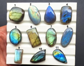 Natural Multi Labradorite, A One Quality Labradorite Flat Back Cabochon Loose Gemstone For Jewelry Making