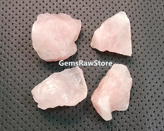 2 Piece Pink Rose Quartz Raw Size 35-40 MM, Untreated Rose Quartz Rough Healing Metaphysics Crystal For Jewelry Making