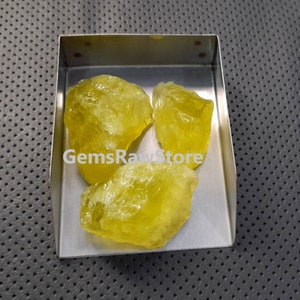 1 Piece Large Size Yellow Lemon Quartz Raw Size 40-45 MM, Lemon Quartz Rough, Natural Yellow Gemstone For Jewelry Making