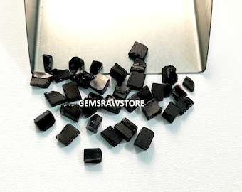 50 Tiny Raw Black Obsidian Crystals: 4-6mm Jewelry Making
