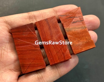 2 Piece Red Jasper Slab 35-40 MM Size, Unpolished Jasper Gemstone For Jewelry Making