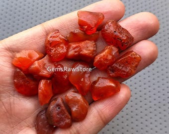 Untreated Carnelian Rough: 10-Piece Raw Gemstone Collection (16-20 MM Size)