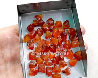 15 Piece Pack Carnelian Raw Stone, Size 10-12 MM Orange Carnelian Gemstone, Healing Carnelian Rough For Jewelry Making