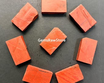 5 Piece Red Jasper Slab 25-30 MM Size, Jasper Loose Gemstone For Jewelry Making