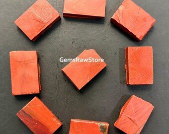 5 Piece Red Jasper Slab 20-25 MM Size, Unpolished Jasper Raw For Jewelry Making