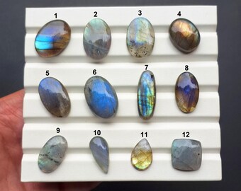 Natural Multi Labradorite Flat Back Cabochon, Top Polished Labradorite Loose Gemstone For Jewelry Making