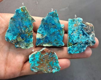 Shattuckite Slice Gemstone, Unpolished Shattuckite Raw Specimen For Jewelry Making, Pendant