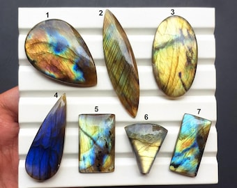 Multi Flashy Labradorite, Mixed Shape Labradorite Flat Back Cabochon Loose Gemstone For Jewelry Making