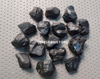 Raw Black Spinel Gemstone: Rough Crystals for Jewelry Making (5 Piece Pack, 20-25 MM)