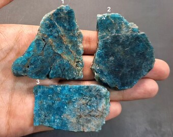 Neon Apatite Raw Specimen, Natural Apatite Rough Gemstone For Jewelry Making, Pendant