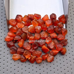 25 Piece Pack Carnelian Rough, 7-9 MM Size Natural Carnelian Gemstone, Orange Carnelian Crystals Rough For Jewelry Making, Pendant, Ring