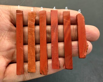 Natural Red Jasper Raw Sticks, Unpolished Jasper Wands For Jewelry Making, Pendant