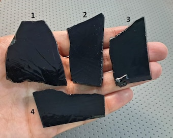 Rohe schwarze Onyx Edelstein Scheibe, Schmuck machen Anhänger Exemplar