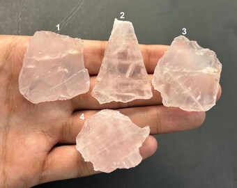 Natural Rose Quartz Rough Gemstone, Unpolished Quartz Raw Specimen For Jewelry Making, Pendant