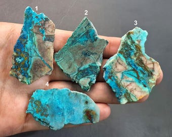 Natural Shattuckite Raw Specimen, Shattuckite Rough Slice For Jewelry Making, Pendant