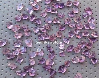 25 Raw Pink Amethyst Gemstones: February Birthstone Crystals (6-8 MM)