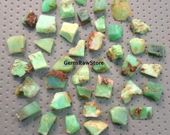 Raw Chrysoprase Gemstone 20 Pieces: 11-13mm Rough Jewelry Making