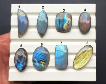 Blue Flashy Labradorite Cabochon, AAA Quality Labradorite Flat Back Loose Gemstone For Jewelry Making