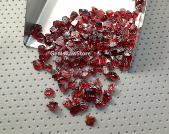 50 Piece Red Garnet Rough: Natural Raw Crystals (5-7 MM)