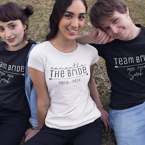 Custom Team Bride Hen Party Shirts The Bride Tee Hen Night Bride&#39;s Tribe Shirts Matching Bachelorette Party Shirts Bridesmaid Gifts UK