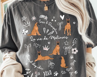 Belgian Malinois Shirt for Dog Moms Funny Comfort Colors Tee Coquette Shepherd Lover Gift Doodle Dog T-Shirt Womens