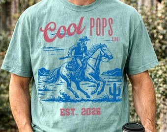 Cool Pops Club Shirt Custom Est Year Gift for Pops Fathers Day Grandpa Gift Personalized Pops Shirt Vintage Style Comfort Colors Tee