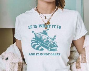 Camiseta vintage de bebé con estampado de mapache en monopatín de los 90.